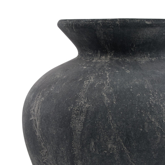 Matt Grey Charcoal Vase